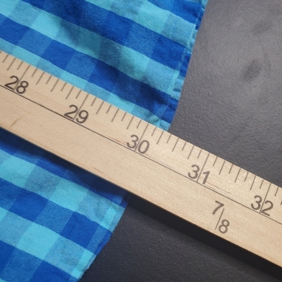 PD&C Classic Plaid Button Down Shirt Men’s XL Blue - Picture 12 of 12